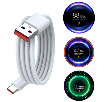 Кабель USB Type-C Turbo Charge 6A на 1м Білий