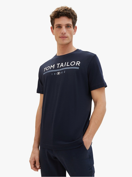 Футболка Tom Tailor T-SHIRT WITH A LOGO PRIN XL Темно-синій 1040988-10668