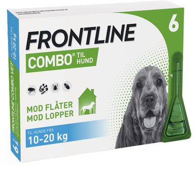 Krople roztoczy Frontline Combo dla psów 6 x 1.34 ml 10-20 kg (7046265386582)