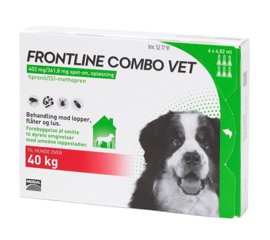Краплі від бліх і кліщів Frontline Combo для собак over 40 кг 6 x 4.02 мл (7046265277910)
