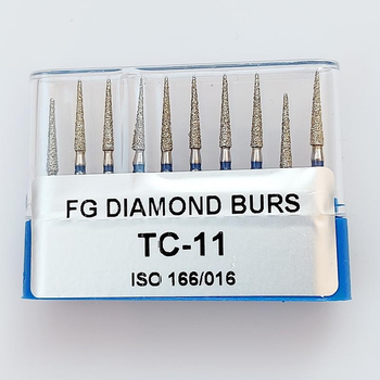 Бор алмазный FG стоматологический турбинный наконечник упаковка 10 шт UMG КОНУС 1,6/10,0 мм 314.166.524.016