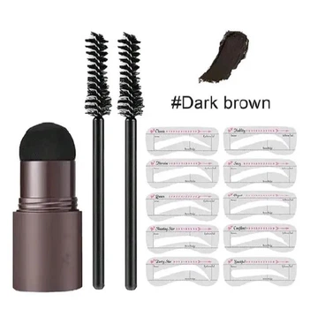 Экспресс макияж для бровей, штамп-пудра темно-коричневого цвета EElhoe Eyebrow (Dark brown)