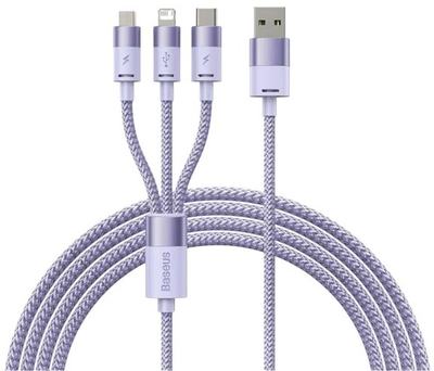 Kabel Baseus StarSpeed 3w1 USB Type-C - micro-USB - Lightning 1.2 m Purple (CAXS000005)