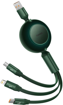 Кабель Baseus Bright Mirror 3 3в1 micro-USB - Lightning - USB Type C 1.1 м Green (CAMJ010106)