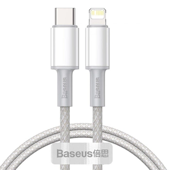 Kabel Baseus High Density Braided USB Type-C - Lightning PD 2 m White (CATLGD-A02)