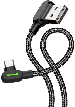 Kabel kątowy Mcdodo LED USB Type-A - USB Type-C 3 m Black (CA-5283)