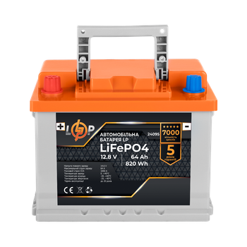 Автомобільний літієвий аккумулятор LP LiFePO4 12V - 64 Ah (+ зліва)