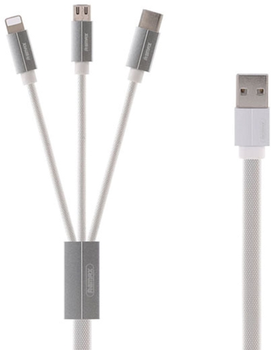 Kabel Remax Kerolla 3w1 USB Type-C - micro-USB 1 m White (RC-094th White)