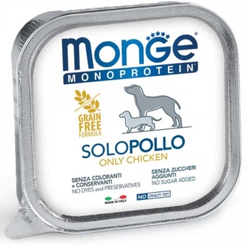 Консервированный корм Monge Monoprotein Dog Solo Only Chicken - монопротеиновый паштет с курицей для собак 150 г (70014137)