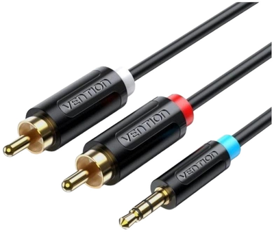 Кабель Vention 3.5 мм - 2 x RCA 5 м Black (6922794751347)