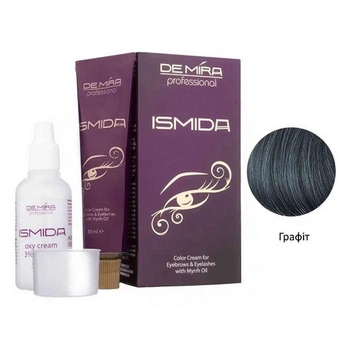 Крем-фарба для брів з олією мирри DeMira Professional Ismida графітовий, 30 мл