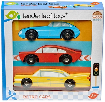 Zestaw samochodów Tender Leaf Toys Leaf Toys Wooden Retro Cars 3 szt (0191856083535)