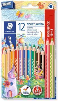 Zestaw ołówków kolorowych Staedtler Noris Jumbo 12 sztuk (4007817036808)