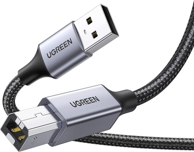 Кабель UGREEN US369 USB 2.0 to USB type B USB Printer Cable для принтеров, сканеров, МФУ 1 м Black (80801)