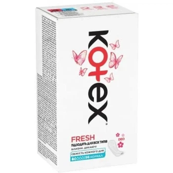 Ежедневные гигиенические прокладки Kotex Normal Plus Deo, 56 шт