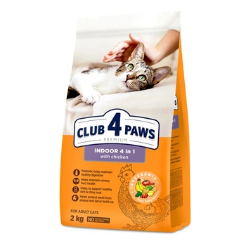 Сухий корм Club 4 Paws Adult Cats Indoor 4 in 1 - для котів, що живуть у приміщенні 4 в 1 2 кг (B4640201)