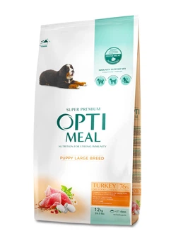 Сухой корм Optimeal Puppy Large Breed Turkey Сухой корм для щенков крупных пород – индейка 12 кг (B1741601)