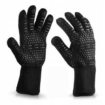 Термостійкі рукавиці для барбекю та кухні Чорні