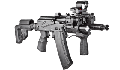 Цевье тактическое FAB для AK 74У, 4 планки, черное