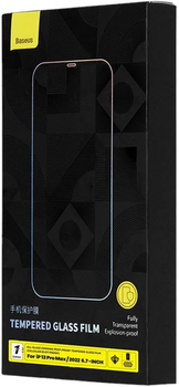 Загартоване скло Baseus для Apple iPhone 13 Pro Max/14 Plus Black (SGKN010602)