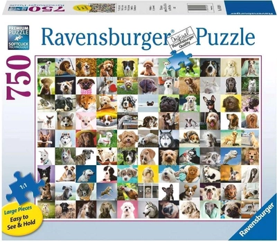 Puzzle XXL Ravensburger 99 Lovable Dogs 750 elemenów (4005556169399)