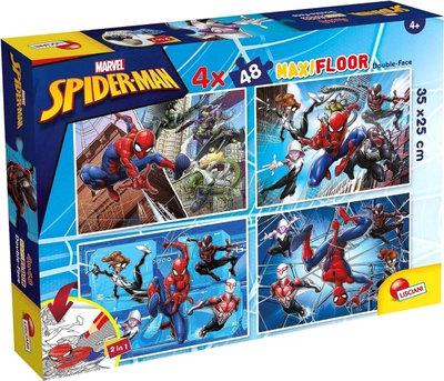 Пазл двосторонній Lisciani Maxi Floor Marvel Spiderman 4 x 48 елемента (8008324100385)