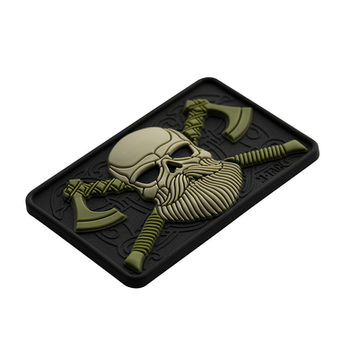 Нашивка Bearded Skull 3D PVC M-Tac Чорний/Олива