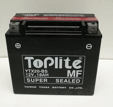 12V,18,9Ah,д. 175, ш. 87, в.155, електроліт у к-ті, вага 4,6 кг CCA270 TOPLITE YTX20-BS