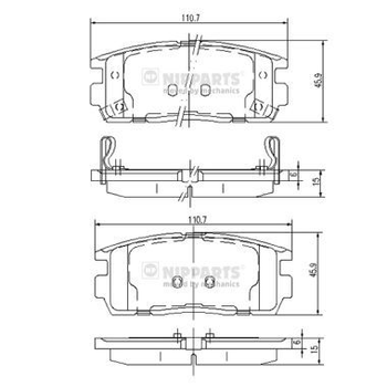 Колодки гальмові дискові Nipparts J3610905