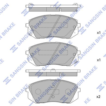 кт. Тормозные колодки дисковые Sangsin SP1196