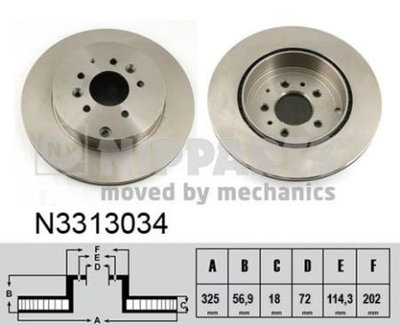 Тормозной диск Nipparts N3313034