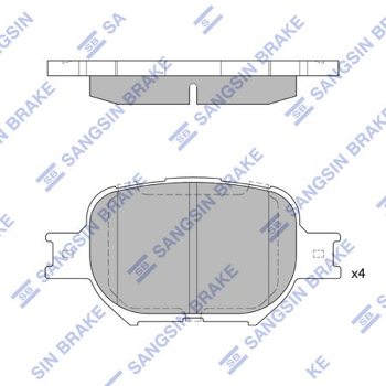 кт. Тормозные колодки дисковые Sangsin SP1272