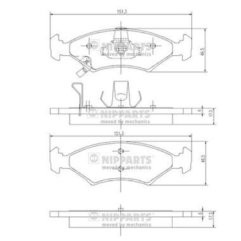 Колодки гальмові дискові Nipparts J3600301