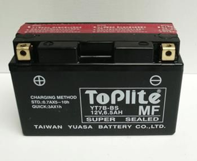 12V,6,5Ah,д. 150, ш. 65, в.94, электролит в к-те, вес 2,7 кг TOPLITE YT7B-BS