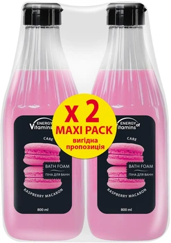 Упаковка піни для ванн Energy of Vitamins Raspberry macaron 800 мл х 2 шт (ROZ6400230391)