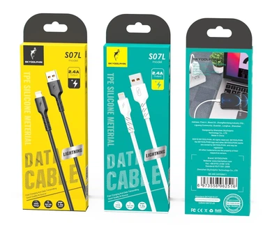 Кабель SkyDolphin S07L TPE High Elastic Line USB - Lightning (M/M), 1 м, Білий (USB-000593)