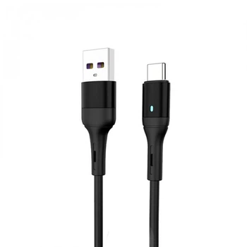 Кабель SkyDolphin S06T LED Smart Power USB - USB Type-C (M/M), 1 м, Чорний (USB-000557)