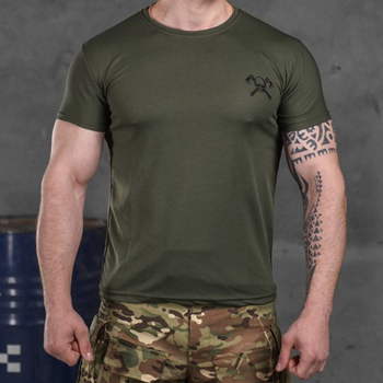 Чоловіча потовідвідна футболка Coolmax з принтом "Чеpеп" олива розмір L