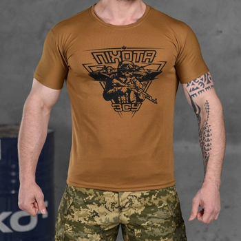 Мужская потоотводящая футболка Coolmax с принтом "Пехота" койот размер M