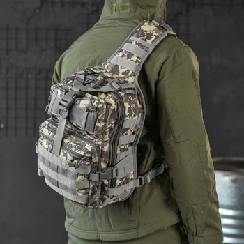 Однолямковий рюкзак 18 л з кріпленням Molle / Вологозахищена сумка світлий піксель