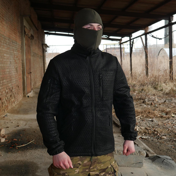 Чоловіча флісова кофта Militex Windblock Tactical з водовідштовхувальними властивостями чорна розмір XL
