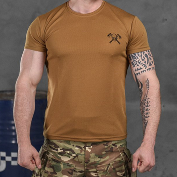 Чоловіча потовідвідна футболка Bayraktar Coolmax з принтом "Чеpеп" койот розмір L