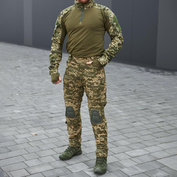 Мужской костюм G3 рип-стоп убакс + брюки с наколенниками пиксель размер L