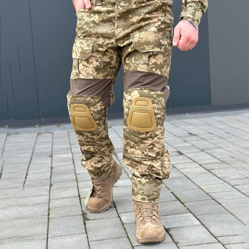 Мужские брюки "G3 R&M" рип-стоп с наколенниками и эластичными вставками пиксель размер S