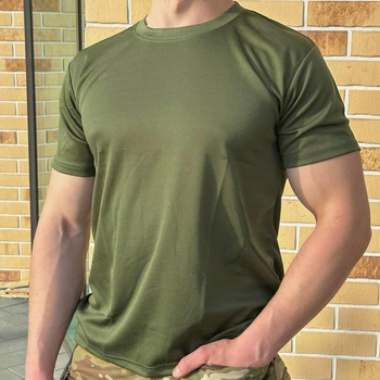 Мужская воздухопроницаемая футболка CoolMax олива размер M
