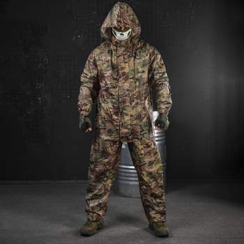 Мужской маскировочный костюм "GEN2" / Влагозащищенная куртка с капюшоном + брюки мультикам размер 2XL