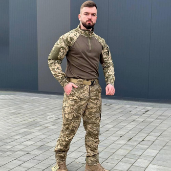 Чоловічий Костюм "Military 2.0" ріп-стоп Убакс з липучками для шевронів + Штани піксель розмір XL
