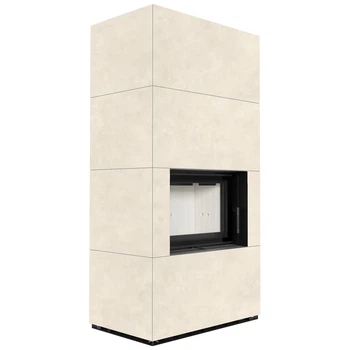 Камінна топка Kratki FLOKI BOX 8 kW Ø 160 в обудові з керамограніту FOKOS TALCO