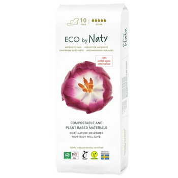 Післяпологові прокладки з крильцями Eco by Naty extra 5 крапель 10 шт 34813