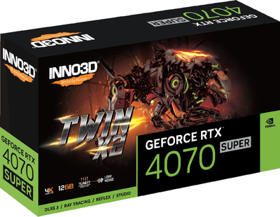 Karta graficzna INNO3D PCI-Ex GeForce RTX 4070 Super Twin X2 12GB GDDR6X (192bit) (2475/21000) (HDMI, 3 x DisplayPort) (N407S2-126X-186162N)